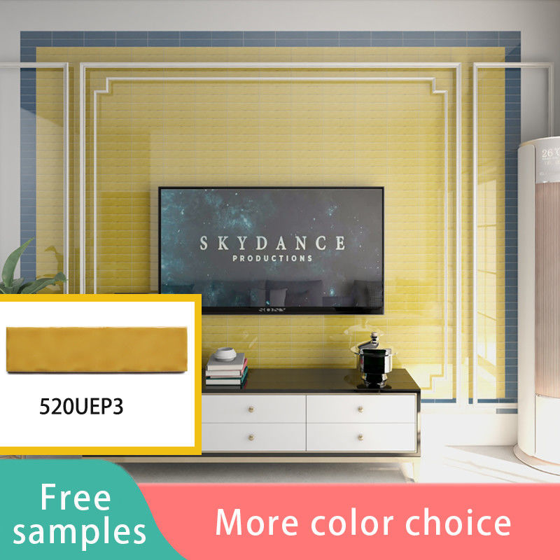 2x8 Inches/50x200mm Bathroom Yellow / Orange Color Glazed Wall Subway Tile