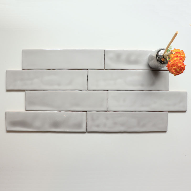 75x150/150x150/75x300 mm Size Design Irregular Wave Edge Glazed Grey Wall Tile