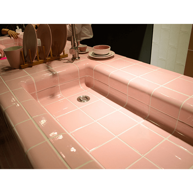 Accent Tile Trims Decorative Ceramic Kitchen Pink Color in 80x100mm / 80x80mm Size Wall Tiles Glazed Tiles
