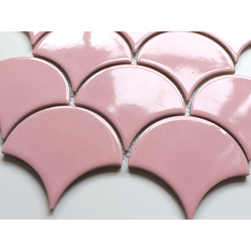 Black Blue And White Marble Mosaic Floor Tile Irregular Mosaic Bathroom Tiles-Pink Porcelain Mosaic