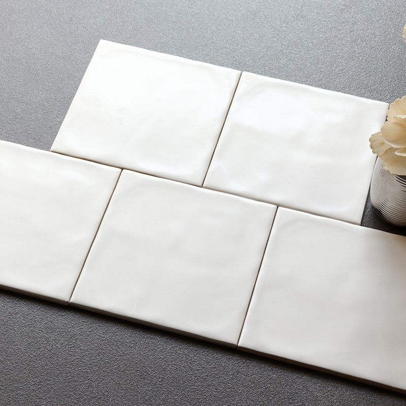 House Decorative Kitchen Backsplash Glazed Subway Wall Tiles 15*15 Cm In White