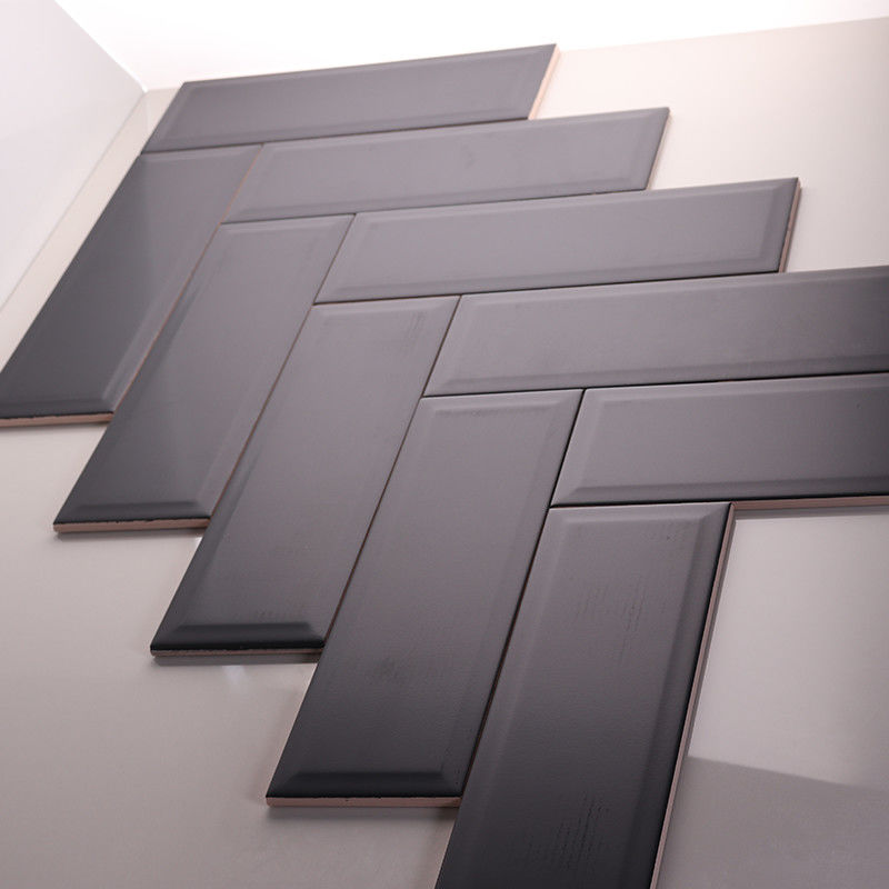 10x30 Waterproof Wall Tiles Gloss Bathroom Interior Ceramic Tiles Black Color