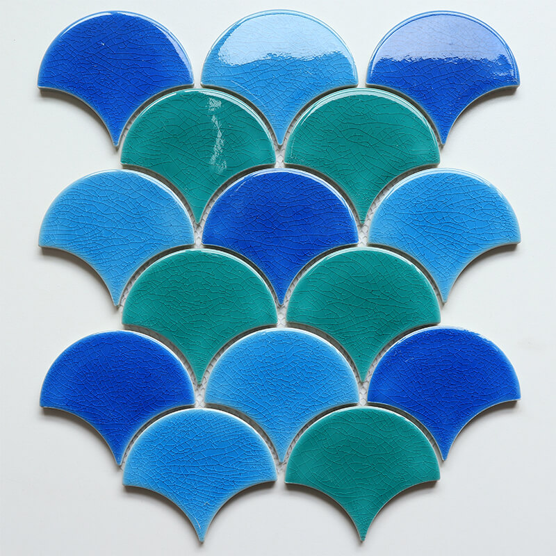 Black Blue And White Marble Mosaic Floor Tile Irregular Mosaic Bathroom Tiles-Porcelain Mosaic02