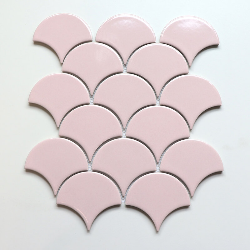 Black Blue And White Marble Mosaic Floor Tile Irregular Mosaic Bathroom Tiles-Pink Porcelain Mosaic