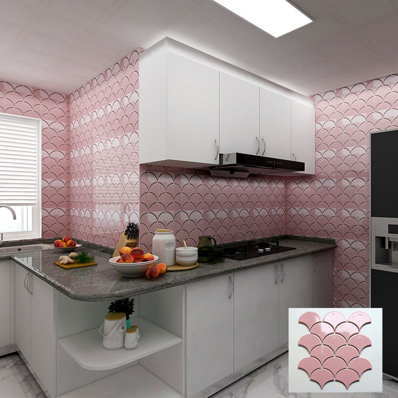 Porcelain Mosaic 295x335mm Modern Kitchen Wall Tiles Fan Shape
