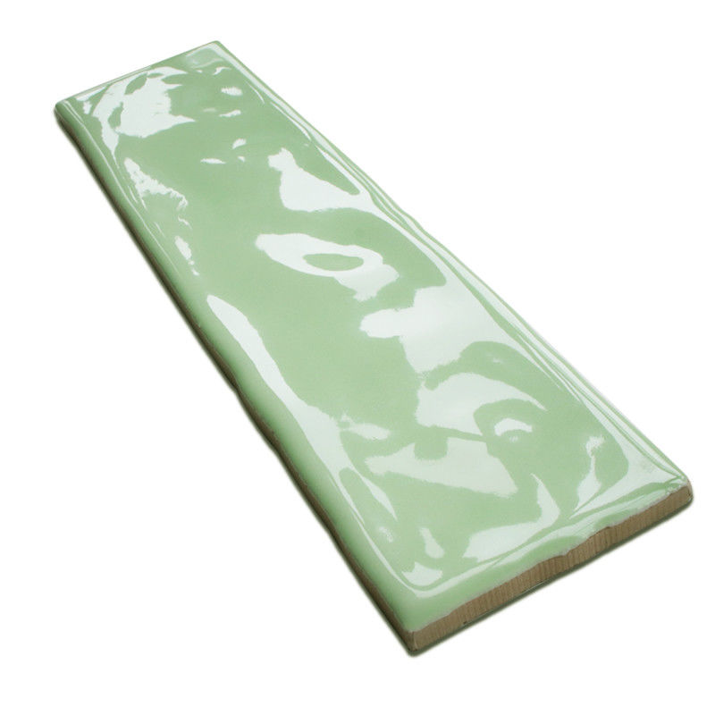 SGS Undulated 3x12 Kitchen Backsplash Glossy Green Subway Tile