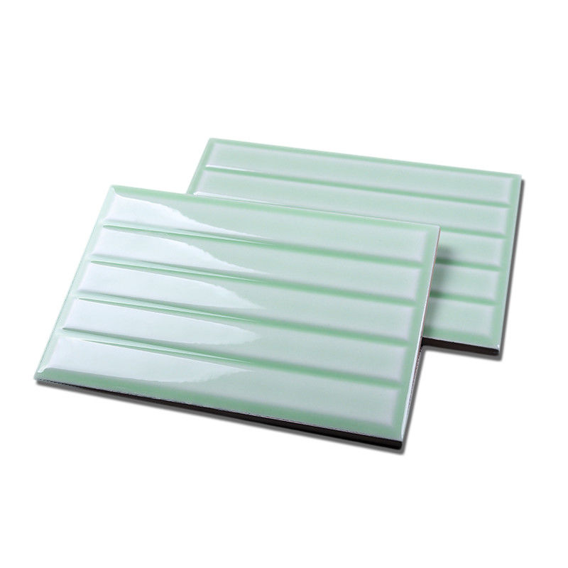 Grass Green Coloured Ceramic Wall Tiles Cutting Diy Tile For Garage Interior