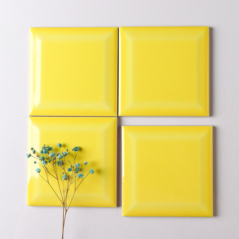 Kids Room Decoration Designs 100X100mm 4X4inch Yellow Wall Tile