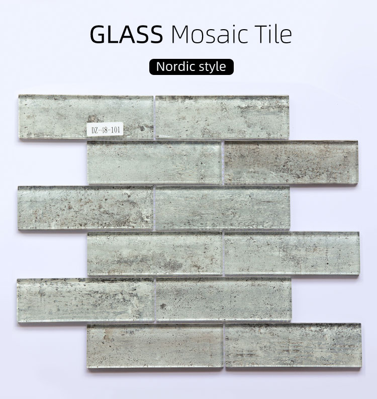 Interior Wall 30X30cm Wood Look Effect Glass Mirror Mosaic Tile