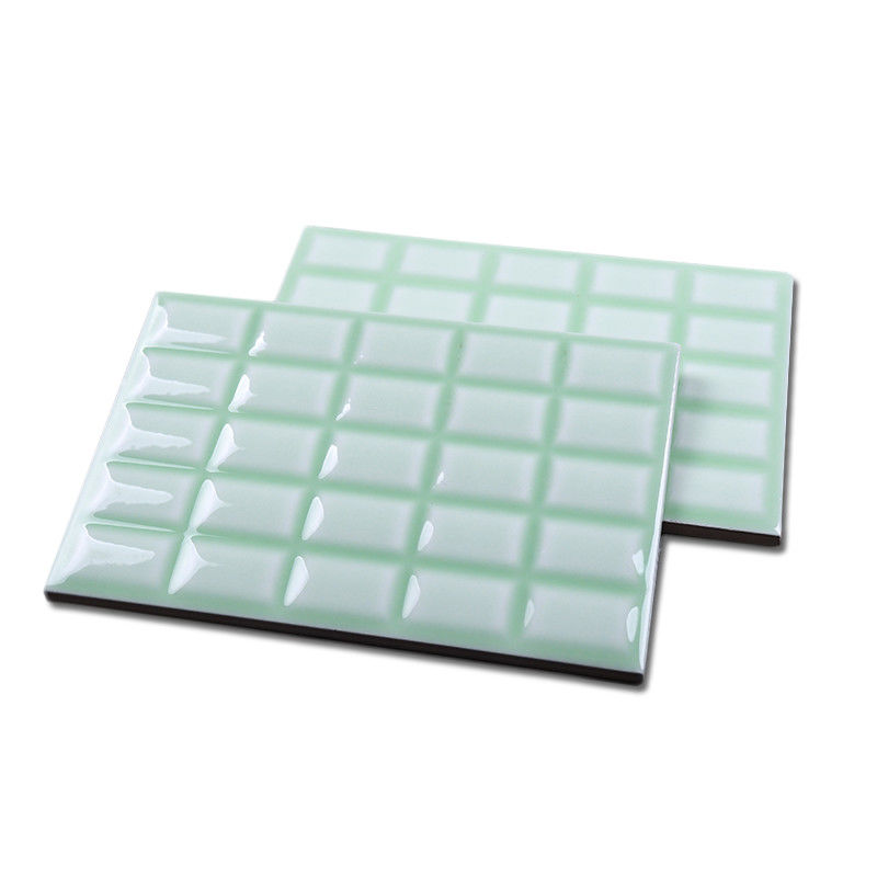 Grass Green Coloured Ceramic Wall Tiles Cutting Diy Tile For Garage Interior