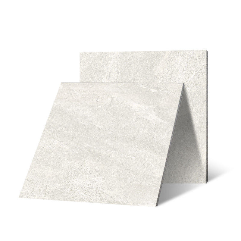 Light Grey Polished Porcelain Floor Tiles 600x600 Three Dimensional Effect