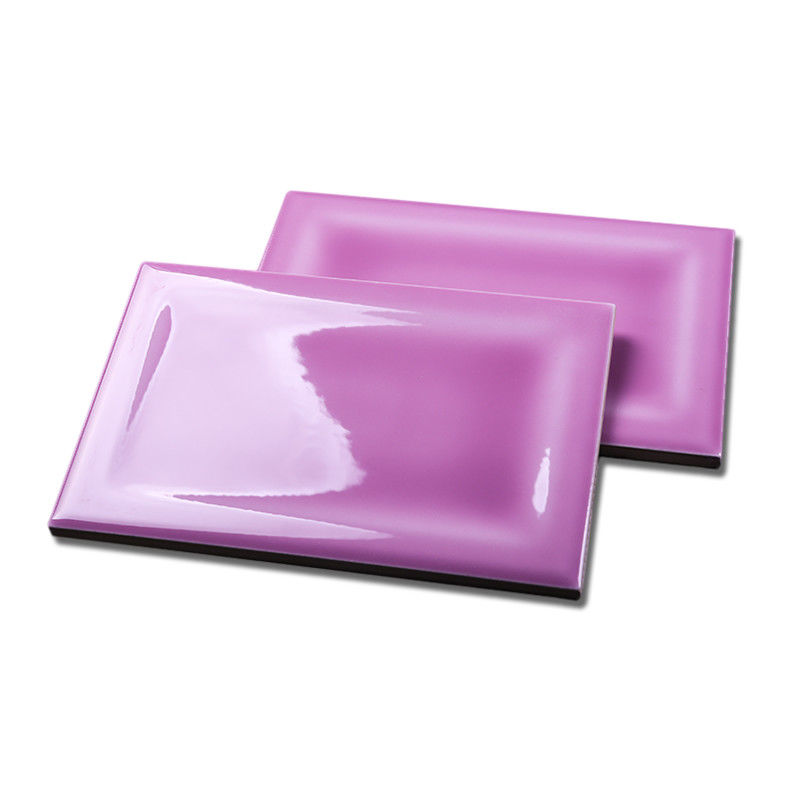 Purple Color Handmade Porcelain Tiles 4.7x7 Inch Glossy Surface Slip Resistance