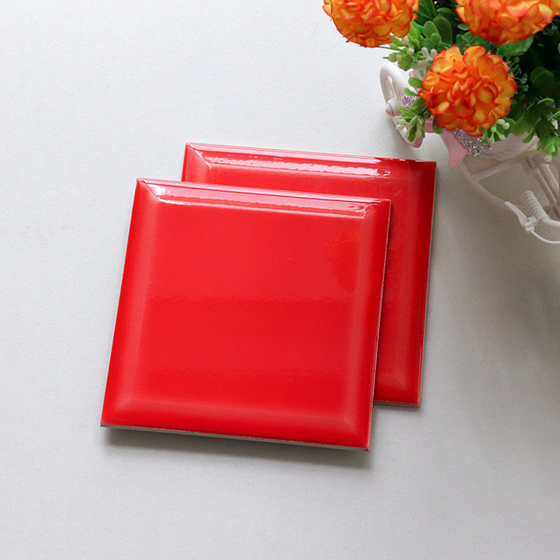 Red Kitchen Ceramic Bathroom Wall Tiles 15X15 Glazed Ceramic Subway Tile