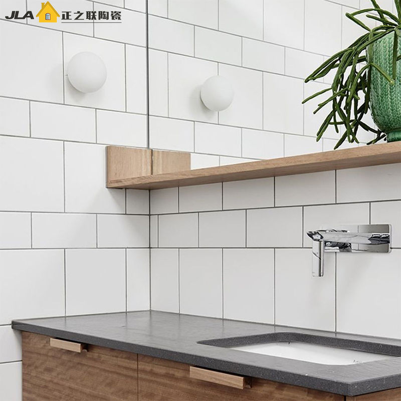 Kitchen Back Splash 75x150mm Glazed Subway Tiles Easy To Clean 75x150mm