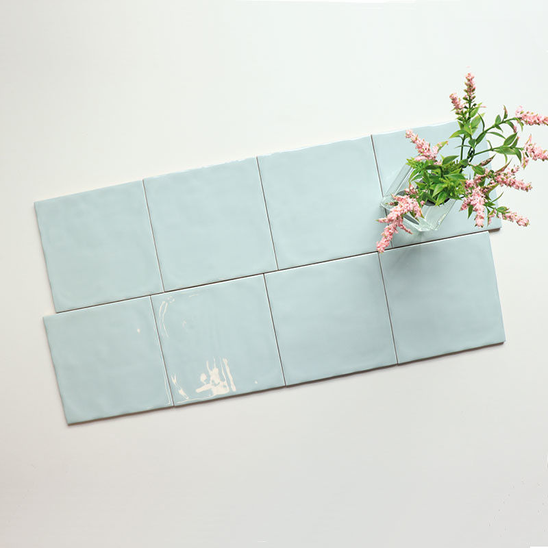 Waterproof Backsplash Wall Brick Tiles Sky Blue Color