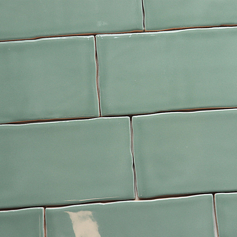 3x6 Inch Wall Decor Jade Green Irregular Edge Wave Edge Subway Tiles