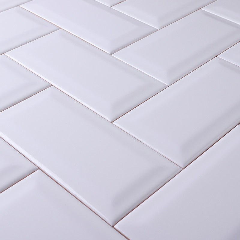 Kitchen Glazed Colorful Wall Tiles Ceramic Mosaic Subway Tile 7mm Thickness
