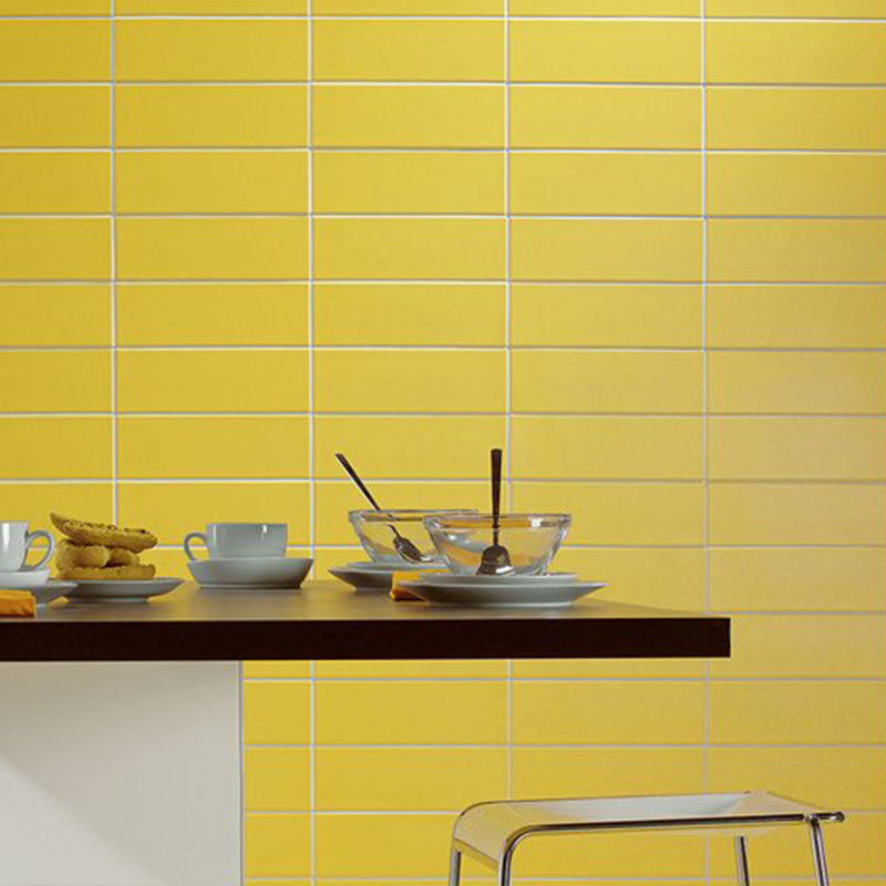 Smooth Yellow Glazed Subway Wall Tile 10x30cm Modern Bathroom Subway Tile
