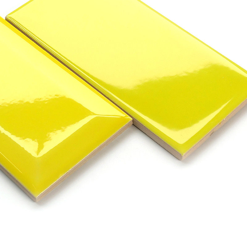 Decorative Modern Kitchen Splashback Tiles Yellow For Commercial / Residential