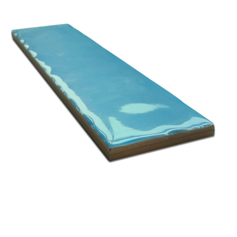 5x20cm/2x8 Inches Bathroom Light Ocean Blue Glaze Ceramic Subway Wall Tile