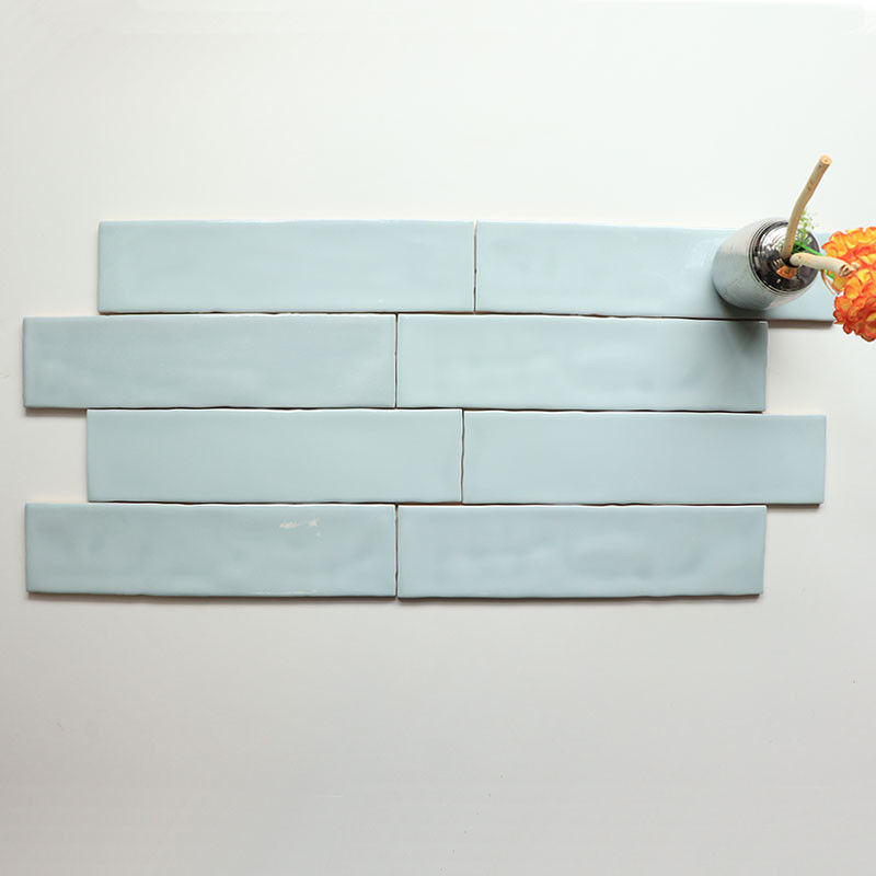 Waterproof Backsplash Wall Brick Tiles Sky Blue Color