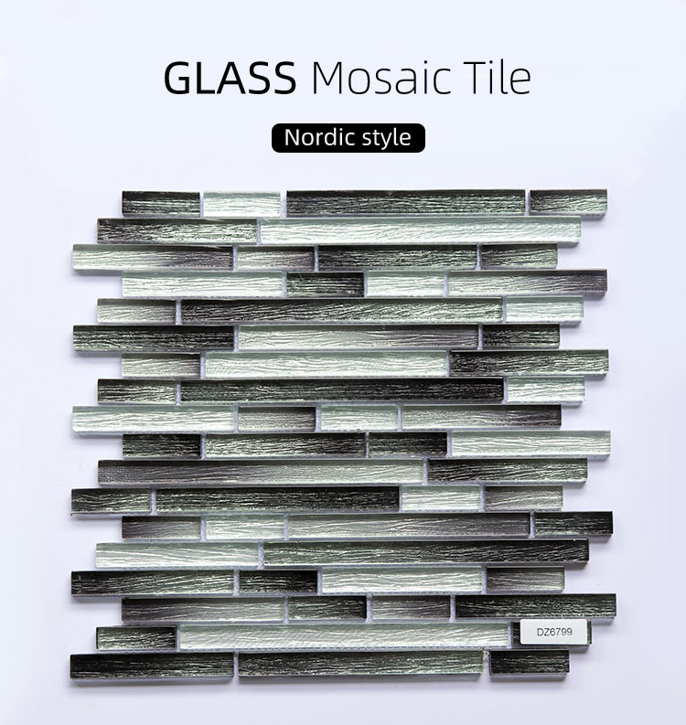 Kitchen backsplash glossy glass mosaic tile for bathroom wall
