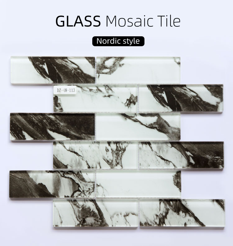 New Design Dark Grey Metallic Glass Mosaic Tile for Backsplash Wall