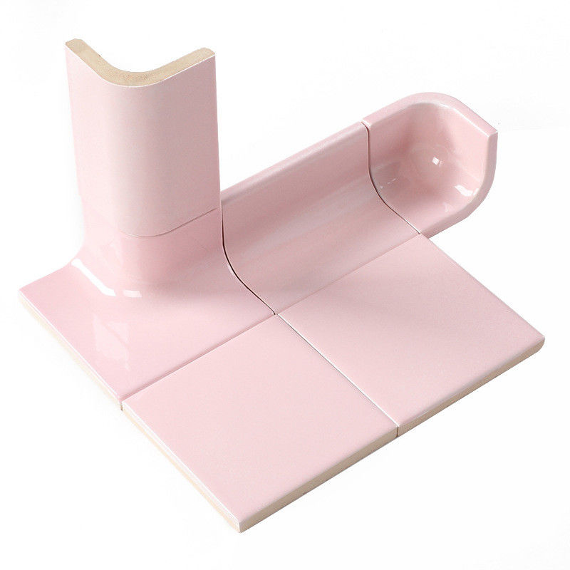 Home Decor Waist - Line Ceramic Border Tile Pink Color